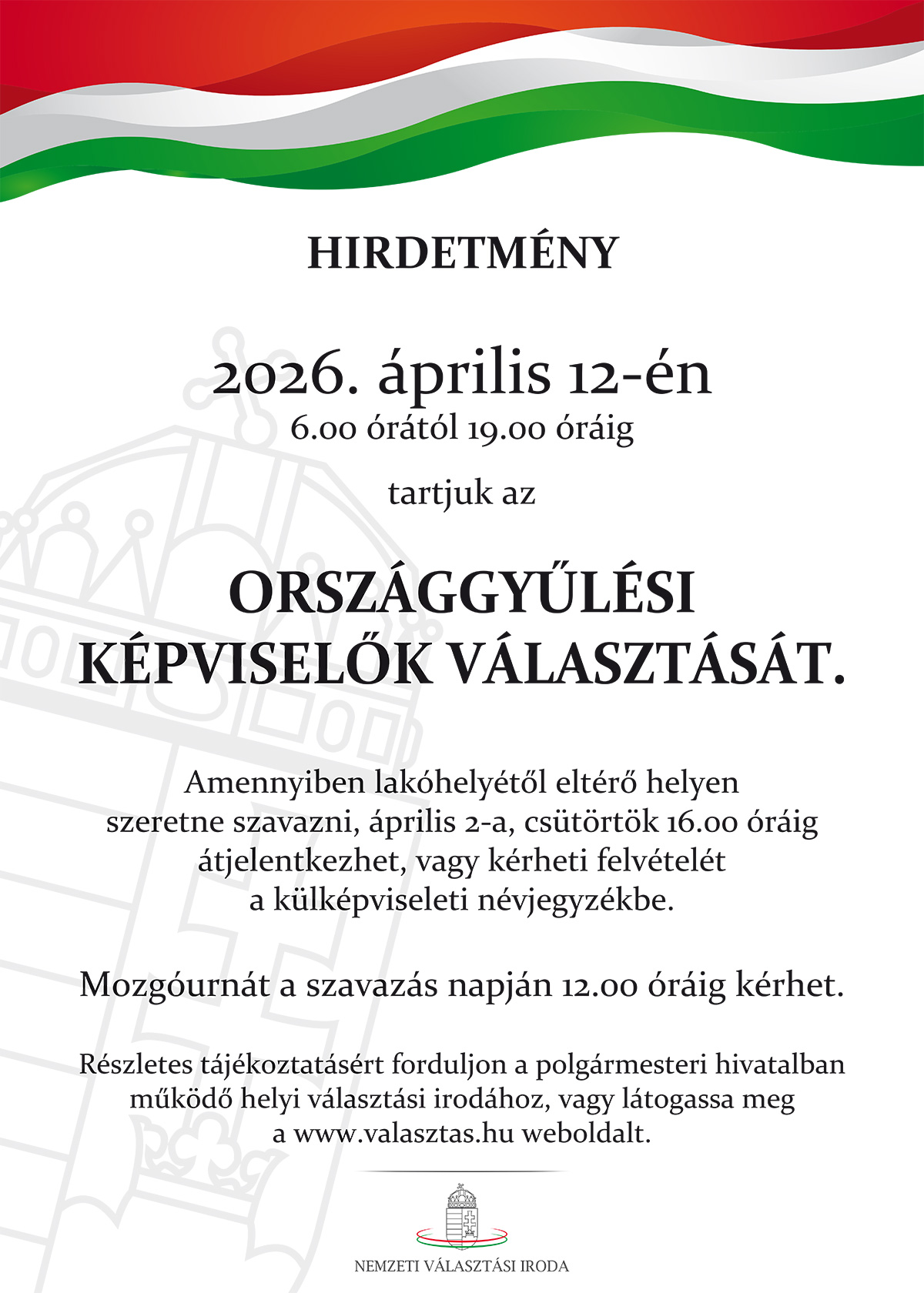 Országgyűlési képviselő választás kitűzéséről