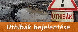 Űthibák bejelentése oldal megnyitása nyomógomb