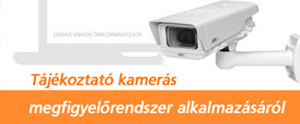 Kamerás tájékoztató oldal megnyitása nyomógomb